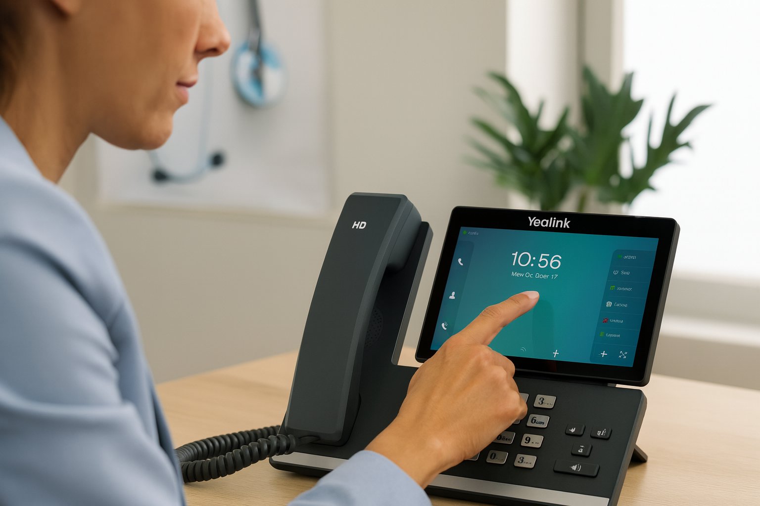 Yealink T56A Smart Desk Phone (7-Inch Touchscreen, Android, No Power Supply)